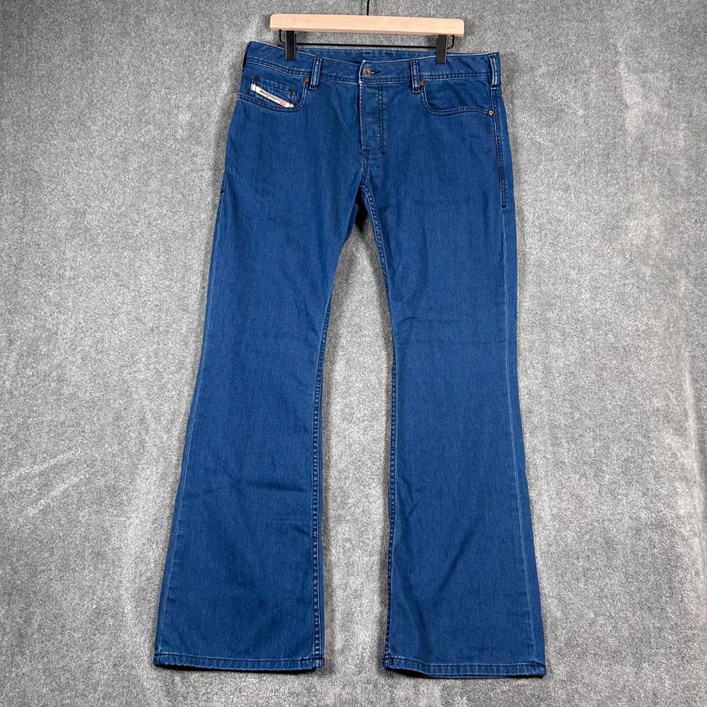 VTG Diesel Jeans Zathan Bootcut Med Blue 0R8VK Button Fly 35x31 Mens Made Italy